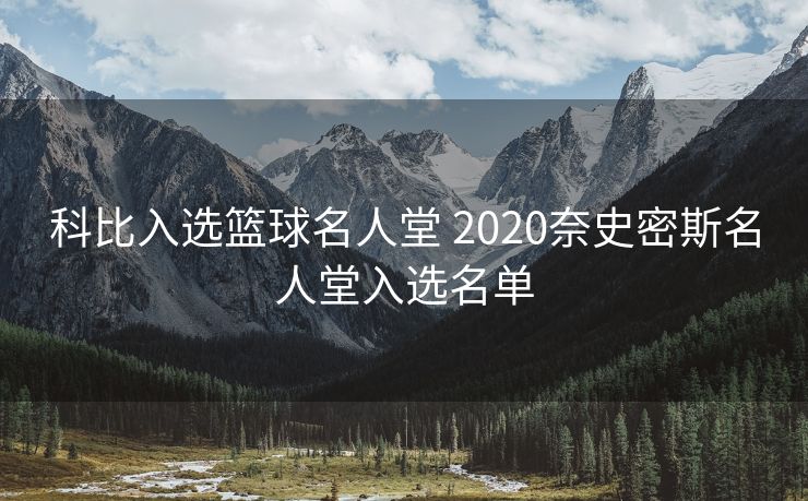 科比入选篮球名人堂 2020奈史密斯名人堂入选名单