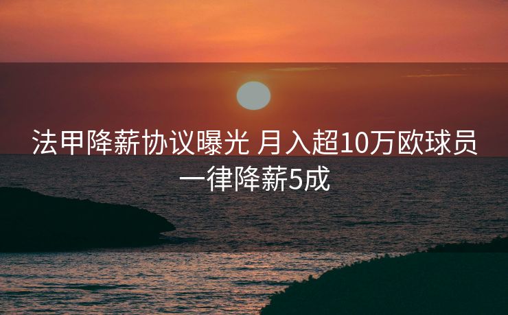 法甲降薪协议曝光 月入超10万欧球员一律降薪5成