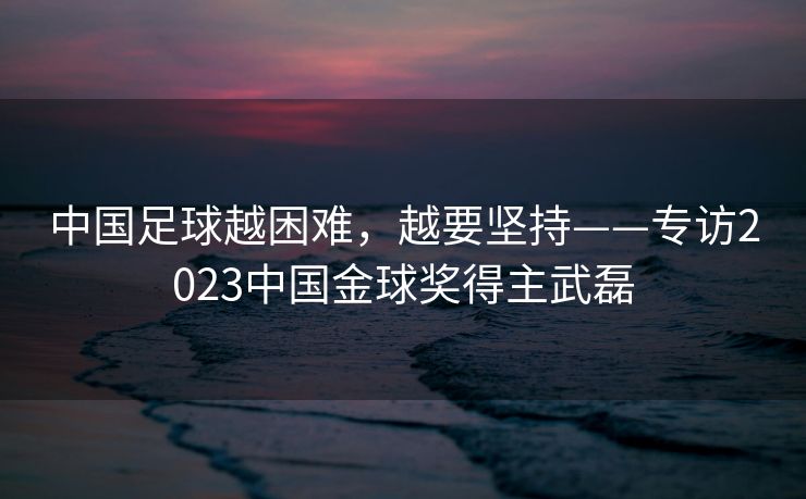 中国足球越困难，越要坚持——专访2023中国金球奖得主武磊