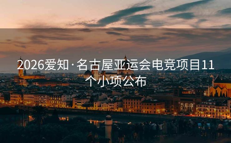 2026爱知·名古屋亚运会电竞项目11个小项公布