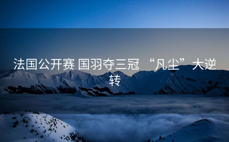 法国公开赛 国羽夺三冠 “凡尘”大逆转