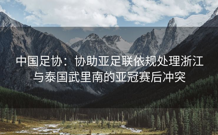 中国足协：协助亚足联依规处理浙江与泰国武里南的亚冠赛后冲突
