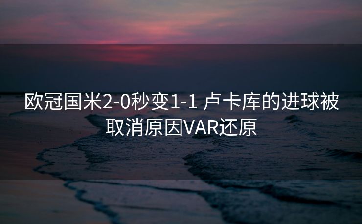 欧冠国米2-0秒变1-1 卢卡库的进球被取消原因VAR还原