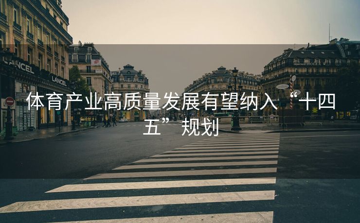 体育产业高质量发展有望纳入“十四五”规划