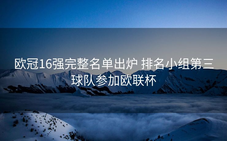 欧冠16强完整名单出炉 排名小组第三球队参加欧联杯