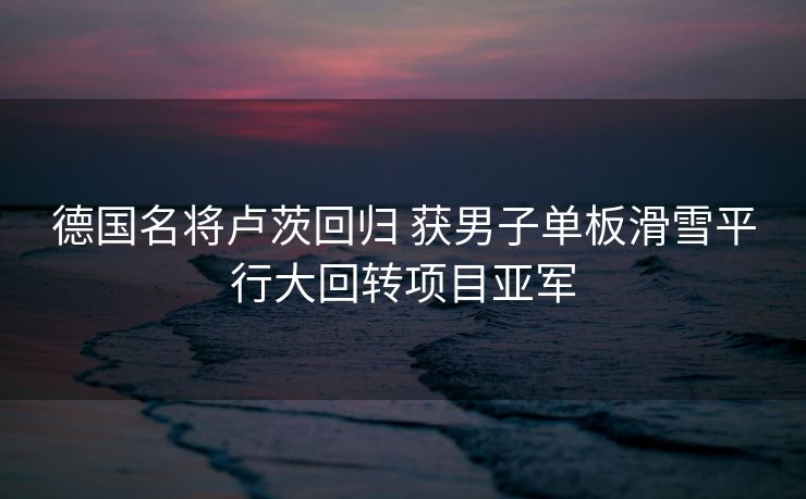 德国名将卢茨回归 获男子单板滑雪平行大回转项目亚军