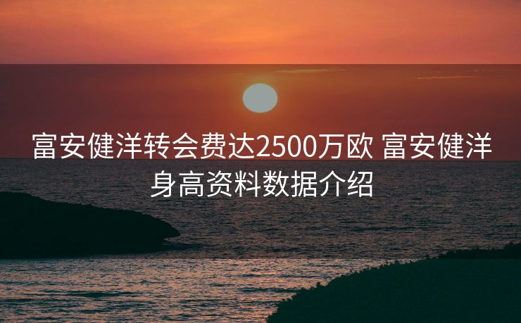 富安健洋转会费达2500万欧 富安健洋身高资料数据介绍