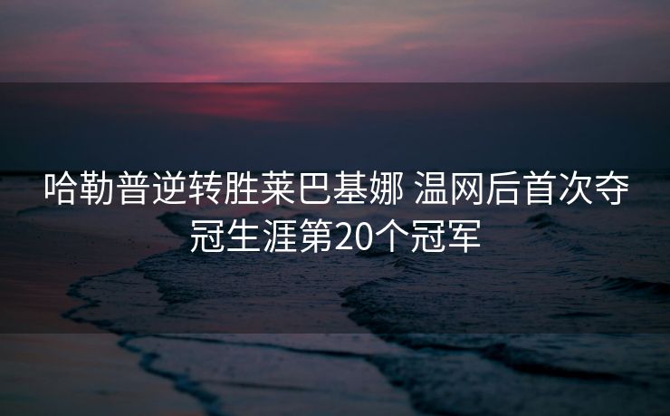 哈勒普逆转胜莱巴基娜 温网后首次夺冠生涯第20个冠军