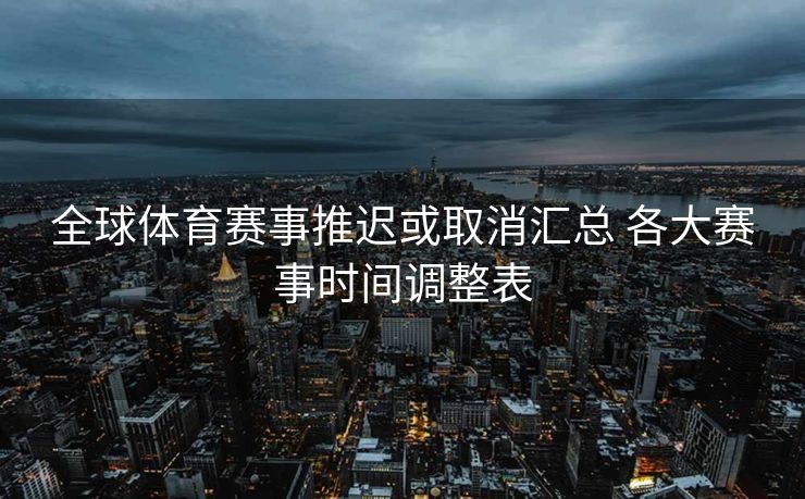 全球体育赛事推迟或取消汇总 各大赛事时间调整表
