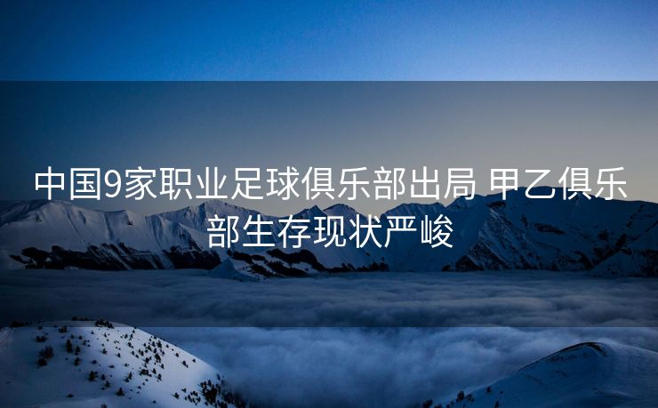 中国9家职业足球俱乐部出局 甲乙俱乐部生存现状严峻