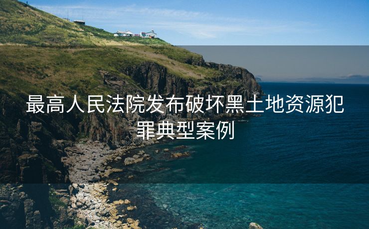 最高人民法院发布破坏黑土地资源犯罪典型案例