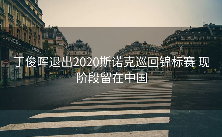 丁俊晖退出2020斯诺克巡回锦标赛 现阶段留在中国