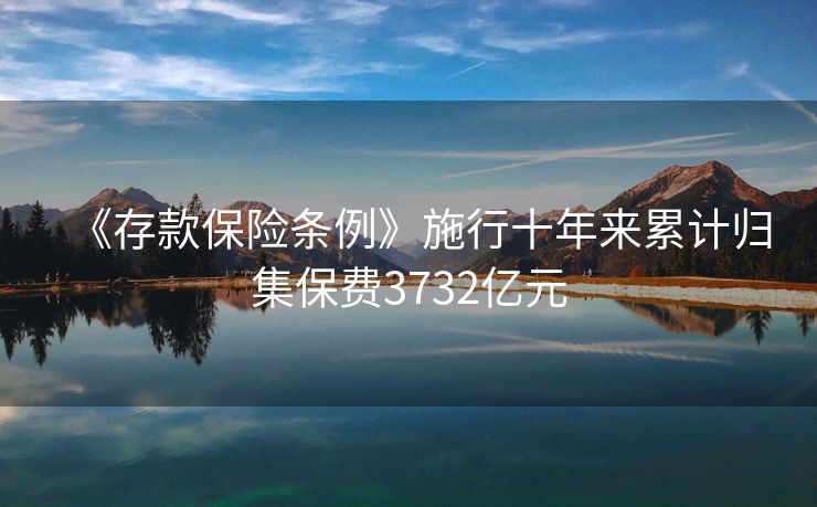 《存款保险条例》施行十年来累计归集保费3732亿元