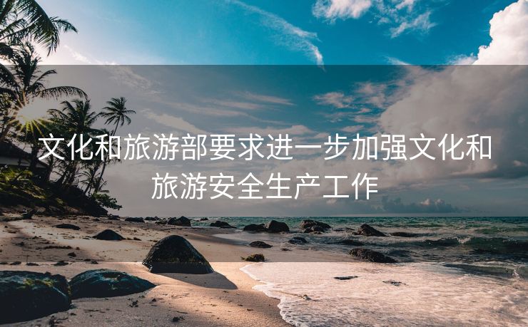 文化和旅游部要求进一步加强文化和旅游安全生产工作