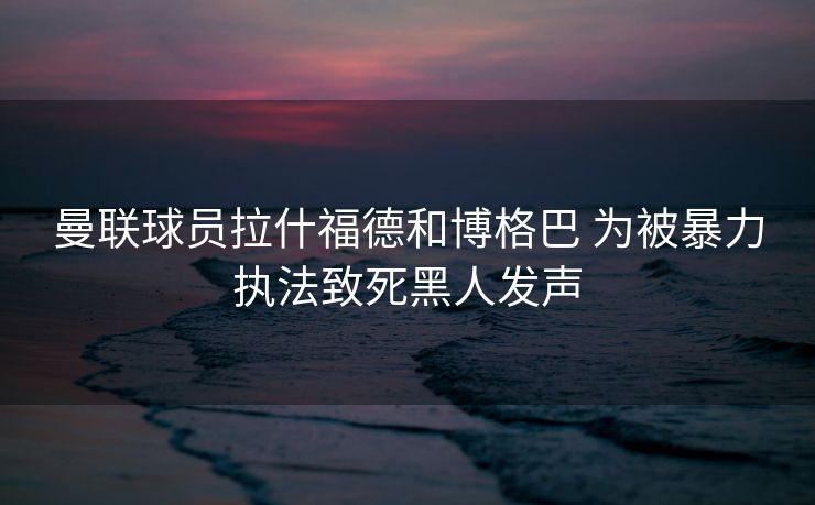 曼联球员拉什福德和博格巴 为被暴力执法致死黑人发声
