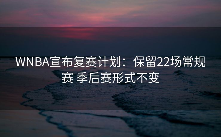 WNBA宣布复赛计划：保留22场常规赛 季后赛形式不变