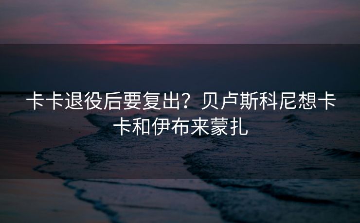卡卡退役后要复出？贝卢斯科尼想卡卡和伊布来蒙扎
