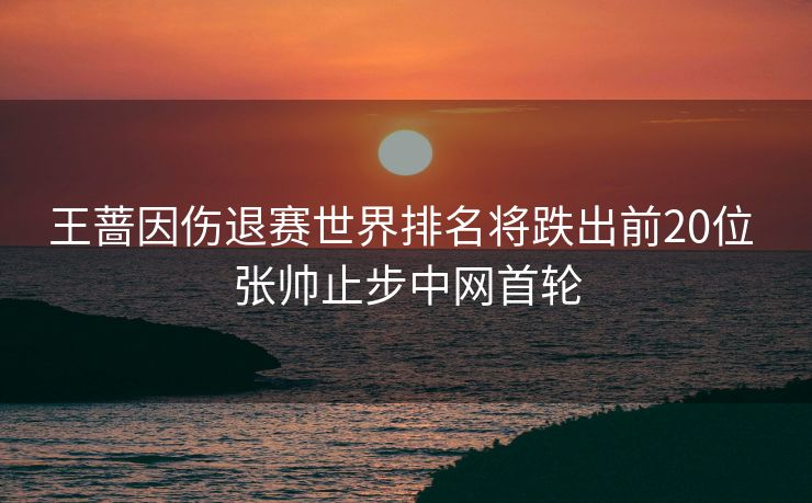 王蔷因伤退赛世界排名将跌出前20位 张帅止步中网首轮