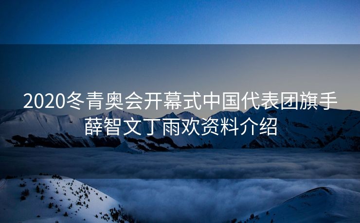 2020冬青奥会开幕式中国代表团旗手薛智文丁雨欢资料介绍