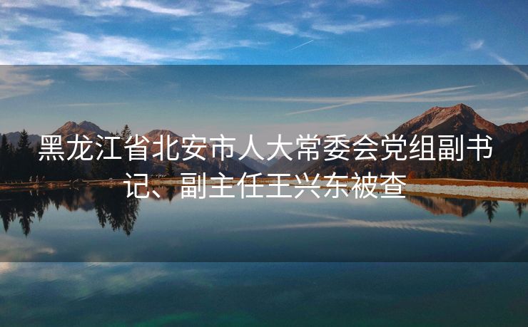 黑龙江省北安市人大常委会党组副书记、副主任王兴东被查