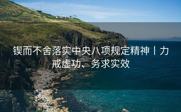锲而不舍落实中央八项规定精神丨力戒虚功、务求实效