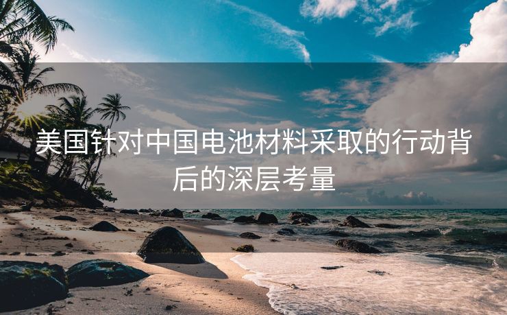 美国针对中国电池材料采取的行动背后的深层考量