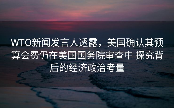 WTO新闻发言人透露，美国确认其预算会费仍在美国国务院审查中 探究背后的经济政治考量