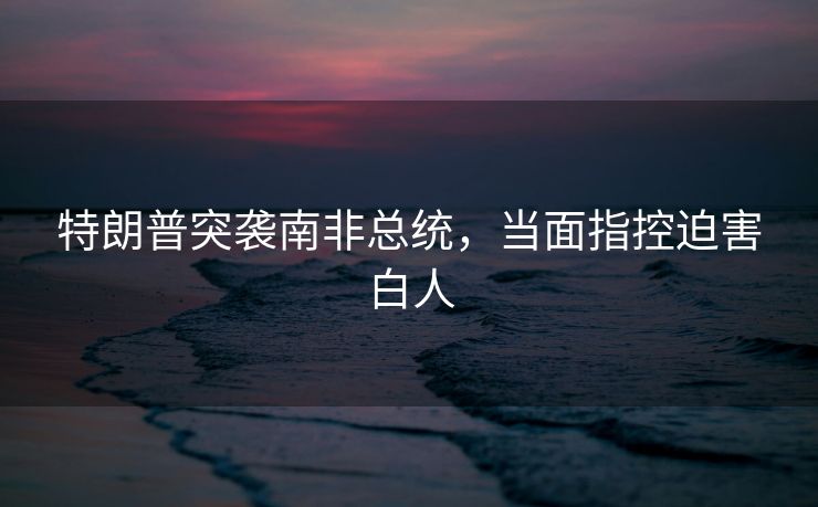 特朗普突袭南非总统，当面指控迫害白人