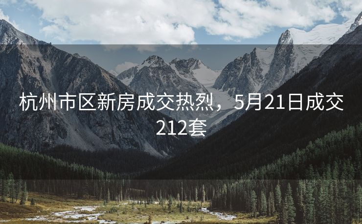 杭州市区新房成交热烈，5月21日成交212套