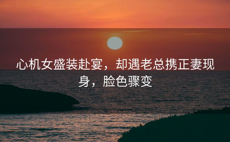 心机女盛装赴宴，却遇老总携正妻现身，脸色骤变