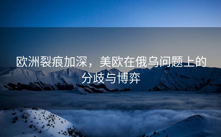 欧洲裂痕加深，美欧在俄乌问题上的分歧与博弈