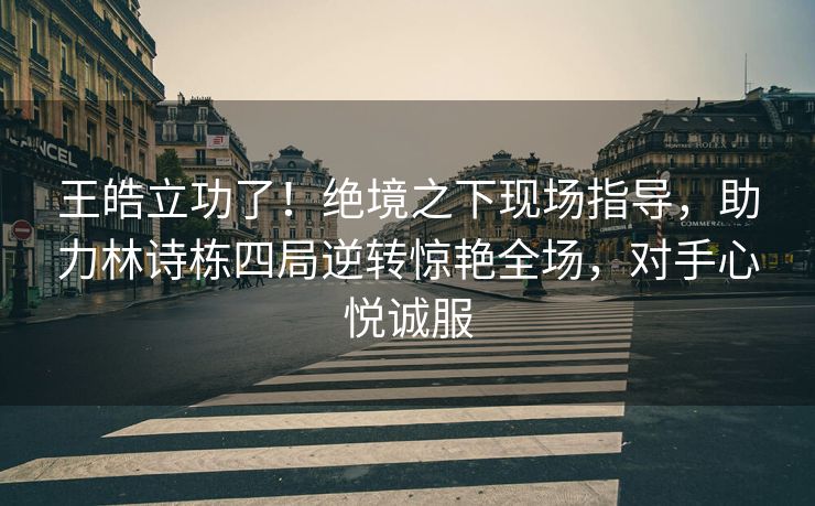 王皓立功了！绝境之下现场指导，助力林诗栋四局逆转惊艳全场，对手心悦诚服