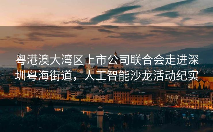 粤港澳大湾区上市公司联合会走进深圳粤海街道，人工智能沙龙活动纪实