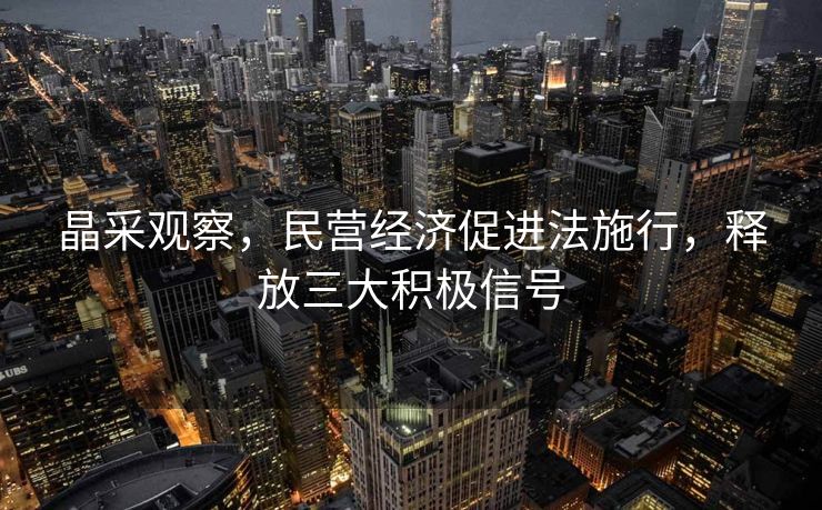 晶采观察，民营经济促进法施行，释放三大积极信号
