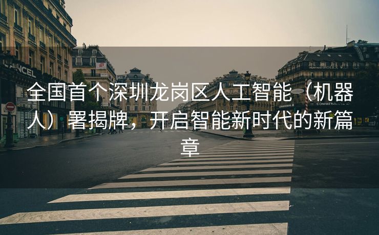 全国首个深圳龙岗区人工智能（机器人）署揭牌，开启智能新时代的新篇章