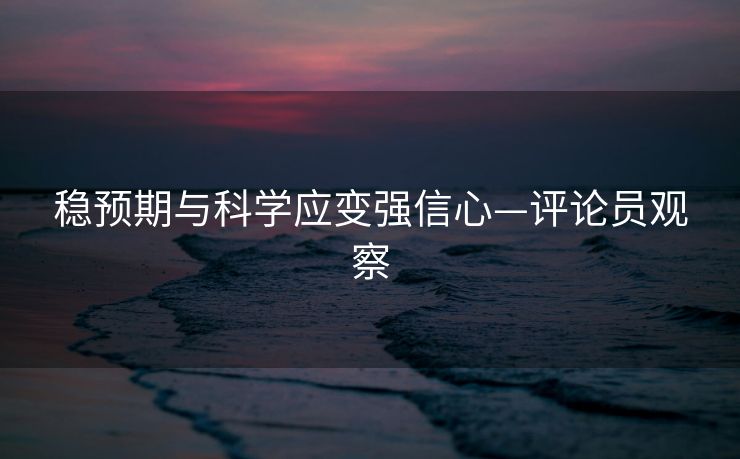 稳预期与科学应变强信心—评论员观察