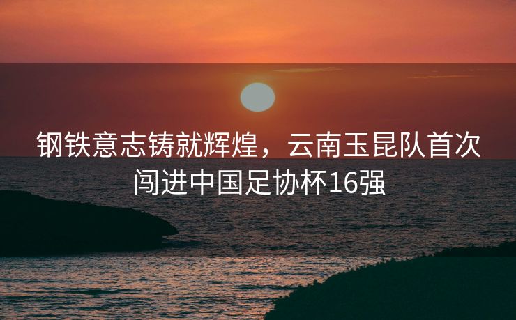 钢铁意志铸就辉煌，云南玉昆队首次闯进中国足协杯16强