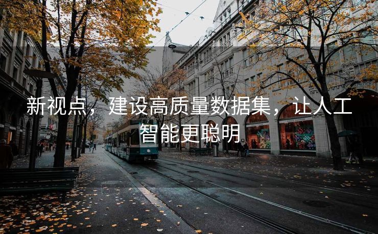 新视点，建设高质量数据集，让人工智能更聪明