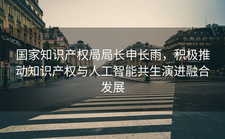 国家知识产权局局长申长雨，积极推动知识产权与人工智能共生演进融合发展