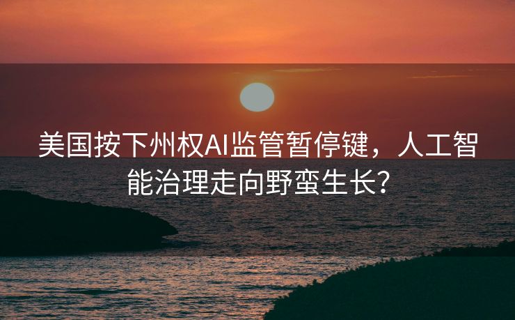 美国按下州权AI监管暂停键，人工智能治理走向野蛮生长？