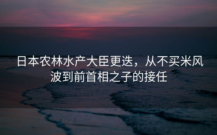 日本农林水产大臣更迭，从不买米风波到前首相之子的接任