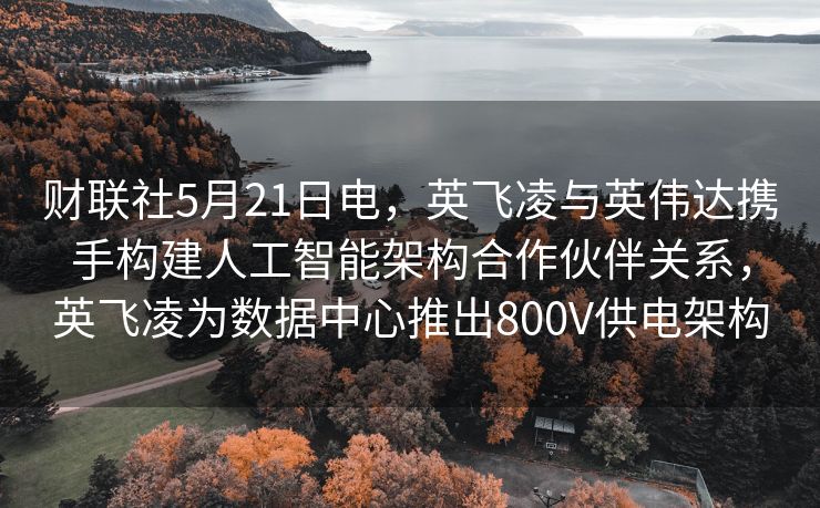 财联社5月21日电，英飞凌与英伟达携手构建人工智能架构合作伙伴关系，英飞凌为数据中心推出800V供电架构