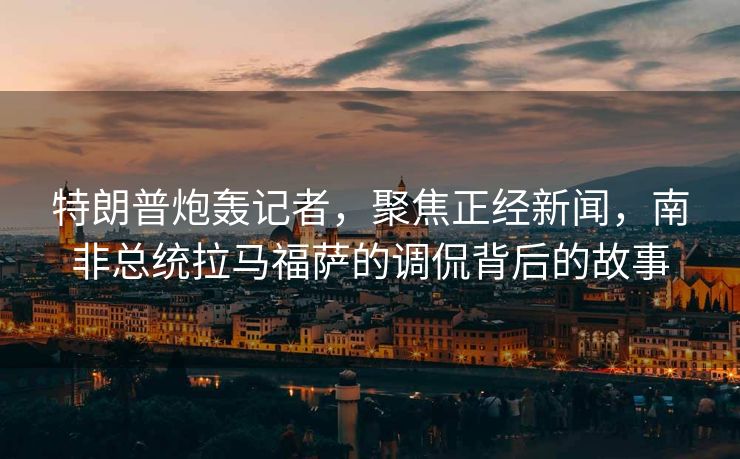 特朗普炮轰记者，聚焦正经新闻，南非总统拉马福萨的调侃背后的故事