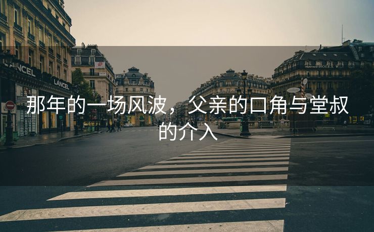 那年的一场风波，父亲的口角与堂叔的介入