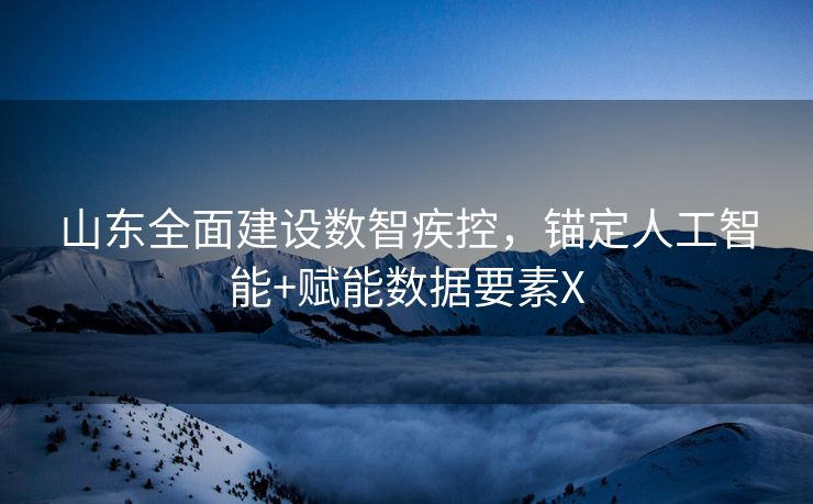 山东全面建设数智疾控，锚定人工智能+赋能数据要素X