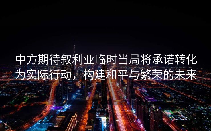中方期待叙利亚临时当局将承诺转化为实际行动，构建和平与繁荣的未来