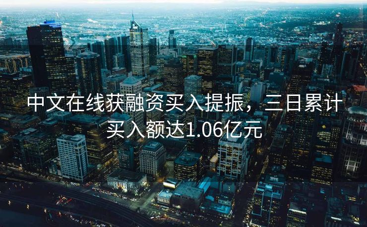 中文在线获融资买入提振，三日累计买入额达1.06亿元