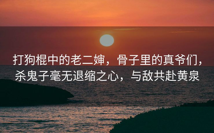 打狗棍中的老二婶，骨子里的真爷们，杀鬼子毫无退缩之心，与敌共赴黄泉