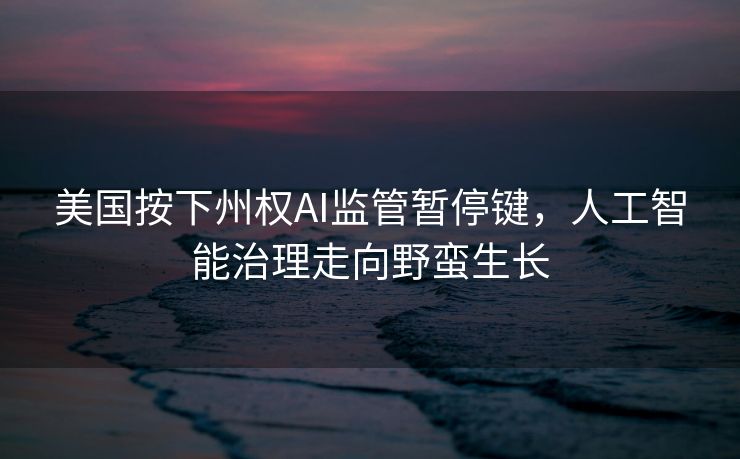 美国按下州权AI监管暂停键，人工智能治理走向野蛮生长