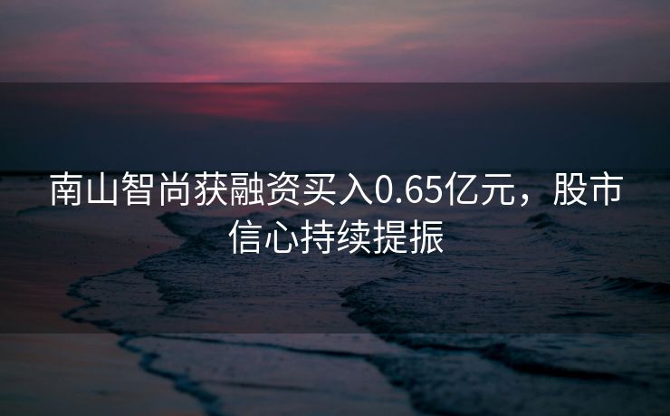 南山智尚获融资买入0.65亿元，股市信心持续提振